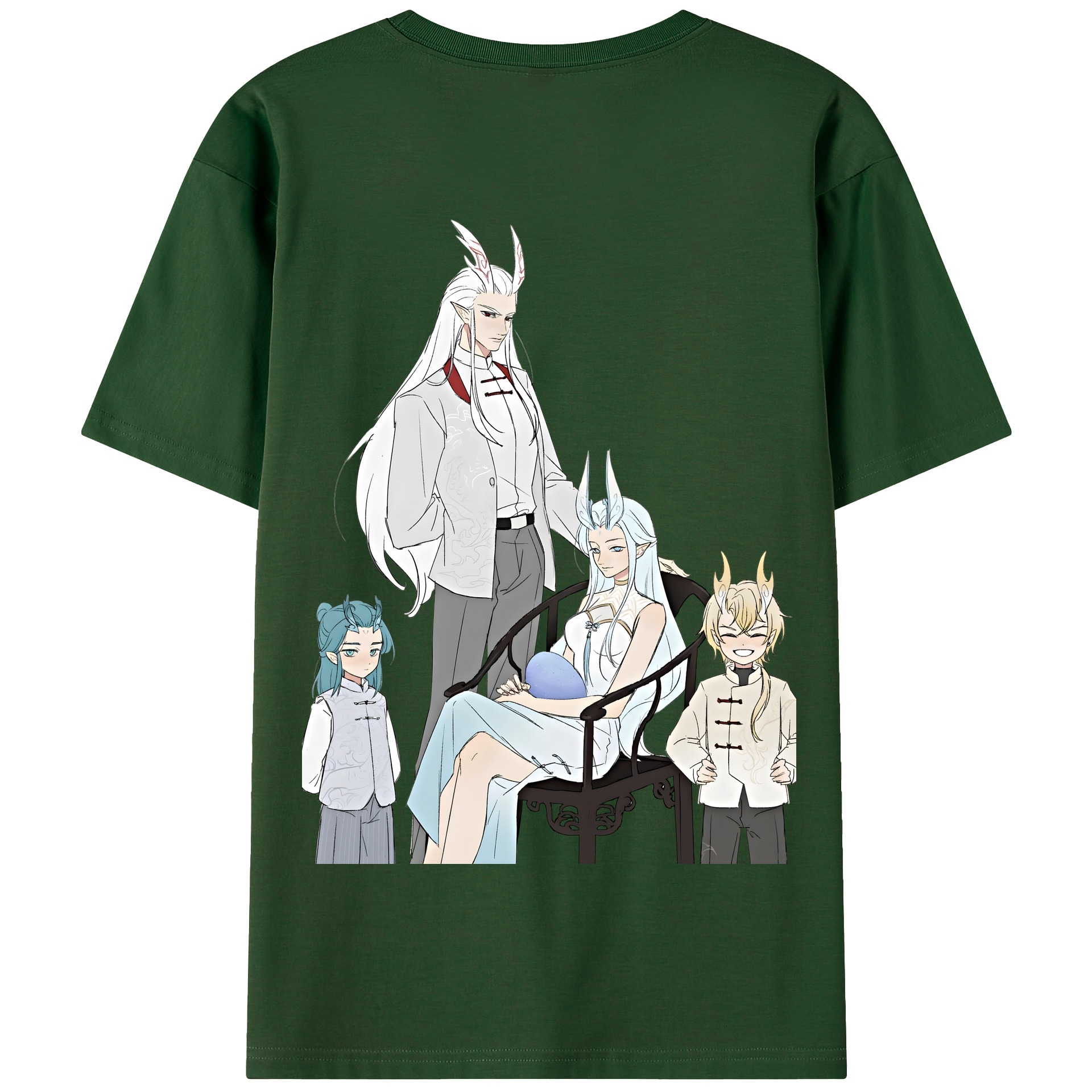 （画像用） Ne Zha 2 ナタ 魔童の大暴れ 綿100％半袖Tシャツ（背面プリント）